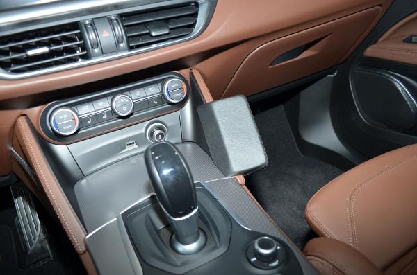 KUDA Telefonkonsole passend für Alfa Romeo Stelvio ab Bj. 01/2017 Kunstleder schwarz