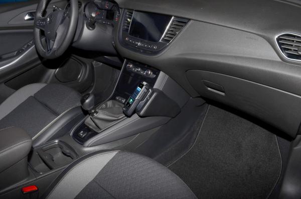 KUDA Telefonkonsole passend für Opel Grandland X ab 10/2017 bis 2022 & Opel Grandland ab 2022 (Facelift) Kunstleder schwarz
