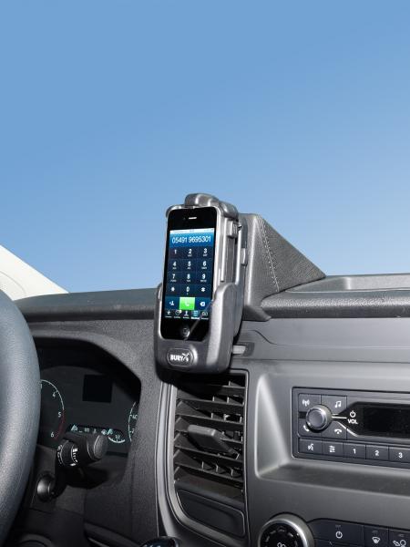 KUDA Phone/Navi console fit for Ford Transit Custom from Bj. 2018 Console upside artificial leather black