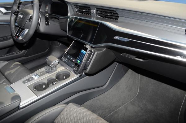 KUDA Telefonkonsole passend für Audi A6 (Typ C8) ab 07/2018 Kunstleder schwarz