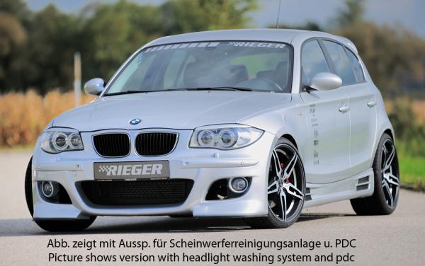 RIEGER Frontspoiler fit for BMW 1er E87 (without recesses for headlight wash-system + without recesses for PDC)