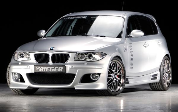 RIEGER Spoilerstoßstange passend für BMW 1er E87 (mit Aussparungen für WischWasch Anlage  + mit Aussparungen für PDC)