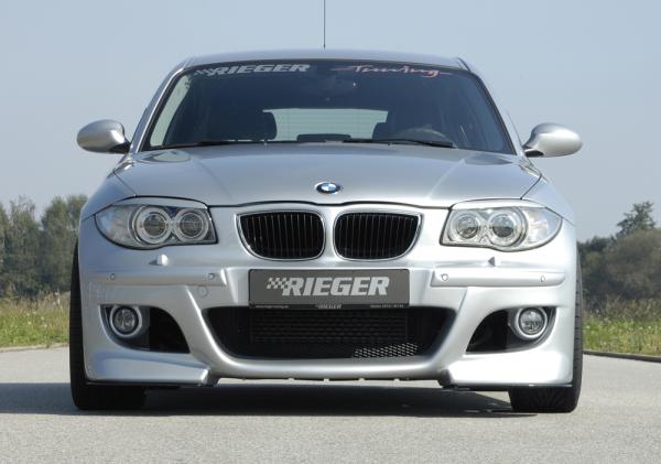 RIEGER Spoilerstoßstange passend für BMW 1er E87 (mit Aussparungen für WischWasch Anlage  + mit Aussparungen für PDC)