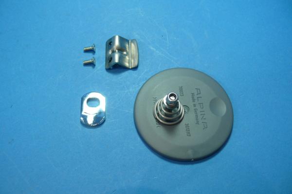 set from Genuine ALPINA Emblem 64mm + locking lever straight + Holder with screws for Alpina Cover 3610064/3610089/3610089SW