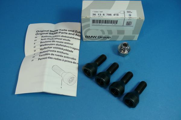 Radschlösser original BMW M12 1,5 Länge 24mm BMW 1er E81 E82 E87 E88 3er E46 E90 E91 E92 E93 5er E60 E61 6er E63 E64 Z4 E85 E86