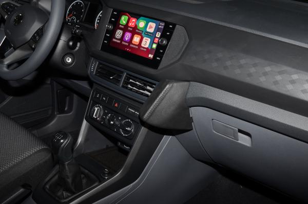 KUDA Phone console fit for VW T-Cross from Bj. 2019 - 2022 real leather black