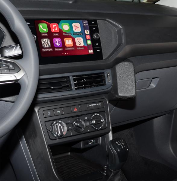 KUDA Phone console fit for VW T-Cross from Bj. 2019 - 2022 artificial leather black