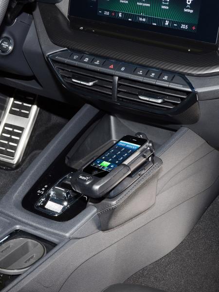 KUDA Telefonkonsole passend für Skoda Octavia IV ab 2020 Leder schwarz