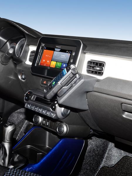 KUDA Phone console fit for Suzuki Ignis from 2020 Mobilia / artificial leather black