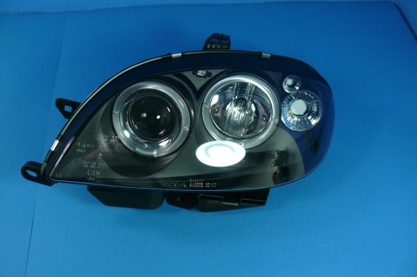 H1/H1 Scheinwerfer SCHWARZ mit Angel Eyes Citroen Saxo 99-03