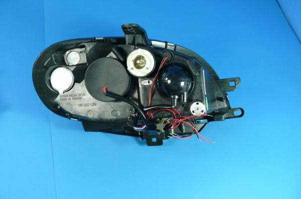 H1/H1 Scheinwerfer SCHWARZ mit Angel Eyes Citroen Saxo 99-03