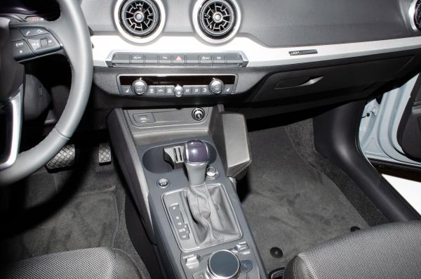 KUDA Telefonkonsole passend für Audi Q2 ab 2016 & ab 2020 Leder schwarz
