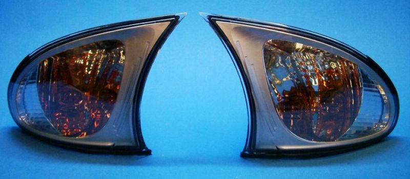 Blinker weiß mit Blende silber für BMW 3er E46 Limousine Touring