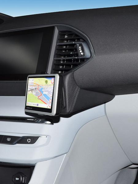 KUDA Navi holder fit for Peugeot 308 from 2013 & 2017 real leather black