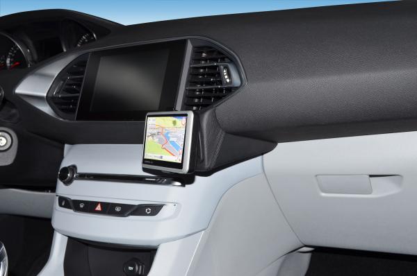 KUDA Navi holder fit for Peugeot 308 from 2013 & 2017 real leather black