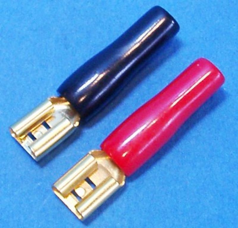 SINUSLIVE 20 speaker terminals -6,3mm-, gold plated, vinyl sleeves, cable