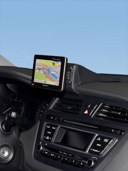 KUDA Navi Halterung passend für Hyundai i20 ab 2014 bis 2018 Kunstleder schwarz