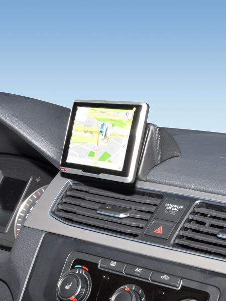 KUDA Navi Halterung passend für VW Caddy ab 2015 mit Deckel oben Leder schwarz