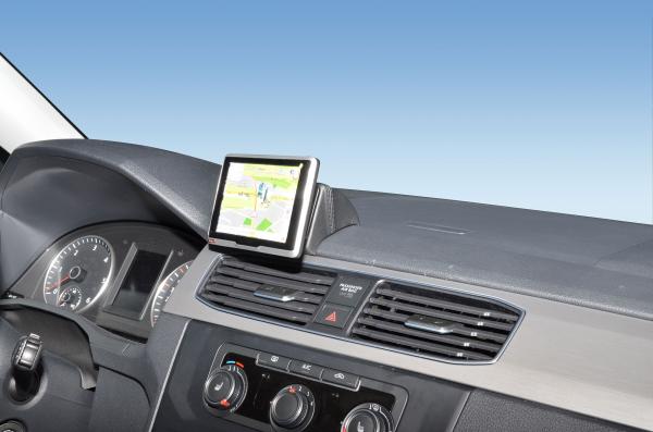 KUDA Navi Halterung passend für VW Caddy ab 2015 mit Deckel oben Leder schwarz