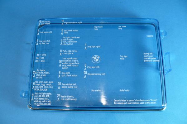 Deckel Sicherungskasten (ENGLISH) BMW E28 E24 E23