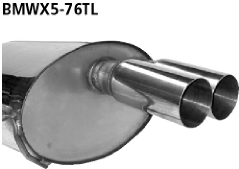 Rear silencer 2x76mm left side BMW X5 6/8 Zyl., Diesel