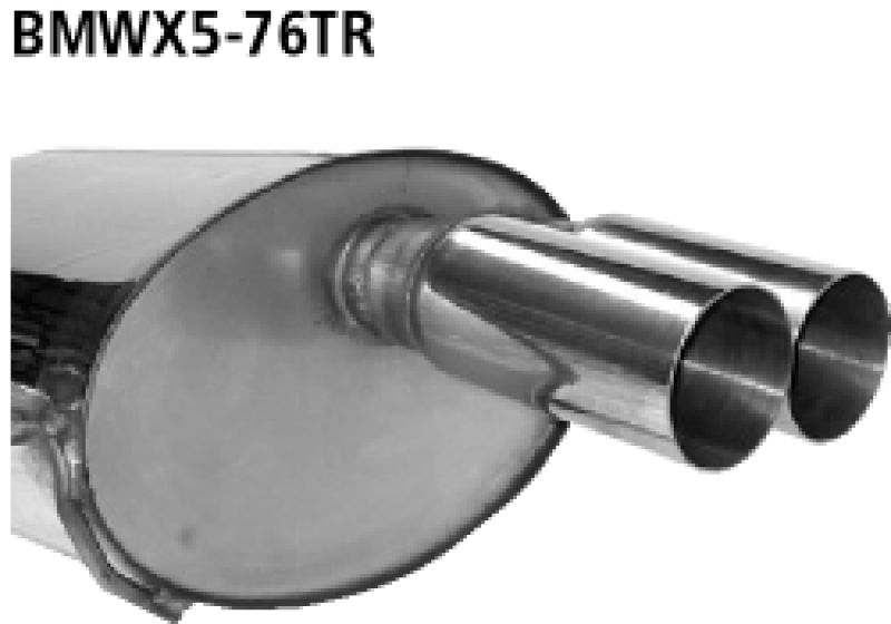 Rear silencer 2x76mm right side BMW X5 6/8 Zyl., Diesel