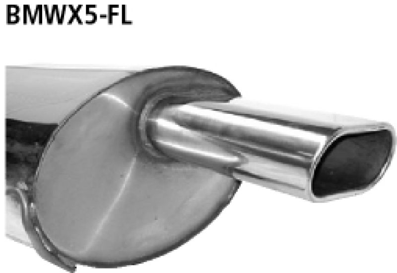 Endschalldämpfer 135x75mm flat links BMW X5 6/8 Zyl., Diesel