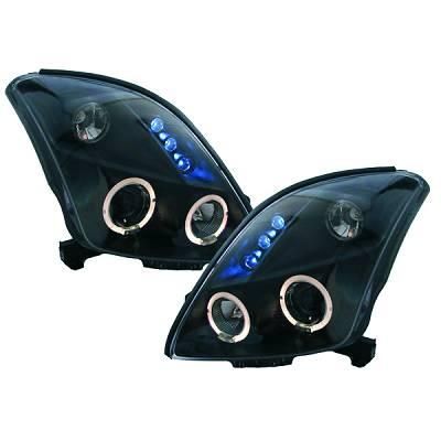 Headlights clear/black Suzuki Swift 05->>