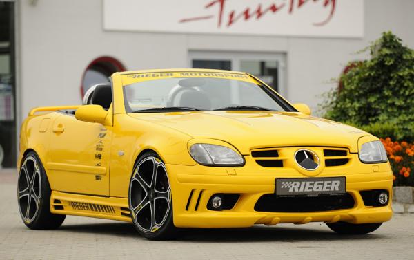 RIEGER Spoilerstoßstange passend für Mercedes SLK R170 01.01- 09.96-12.00 (Rippen offen/mit SWR)