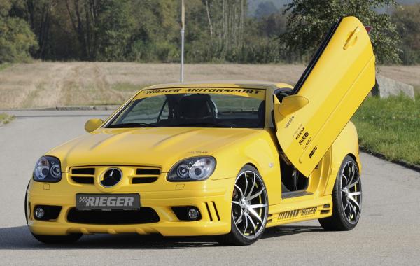 RIEGER Spoilerstoßstange passend für Mercedes SLK R170 01.01- 09.96-12.00 (Rippen offen/mit SWR)