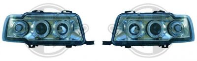 H1/H1 Headlights with Angeleyes clear/chrome fit for Audi 80 B4 91-94