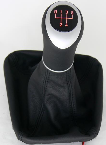 Leather-gear-handle 5 Speed for BMW E39, orange Illuminated