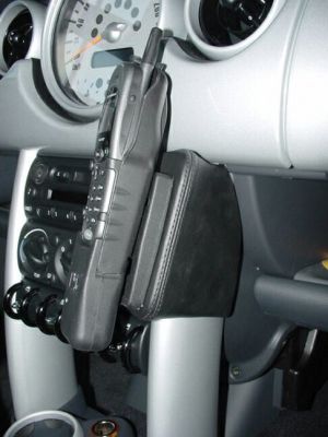 KUDA Phone consoles fit for Mini Cooper from 09/01 without glove box (with storage compartment) real leather black