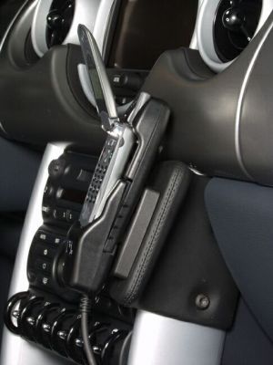 KUDA Telefonkonsole passend für Mini Cooper ab 09/01 mit Handschuhfach Kunstleder schwarz