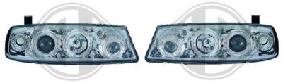 H1/H1 Scheinwerfer mit Angeleyes CHROM passend für Opel Calibra