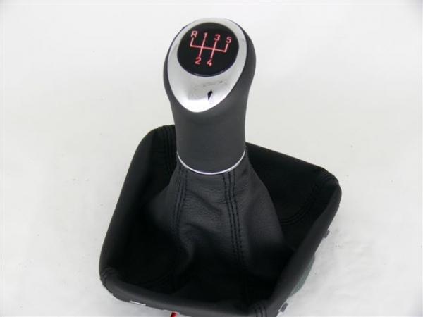Leather-gear-handle 5 Speed Mercedes W202 yellow Illuminated