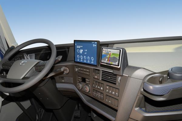 KUDA Telefonkonsole passend für Volvo FH ab 2021 (Euro6) Kunstleder schwarz