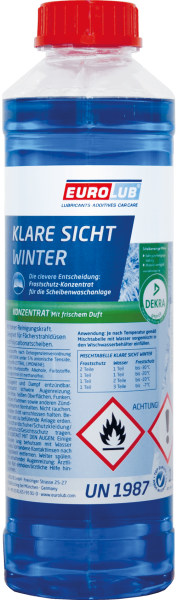 EUROLUB KLARE SICHT WINTER -30 °C Scheibenfrostschutz Frostschutz 1 Liter Konzentrat