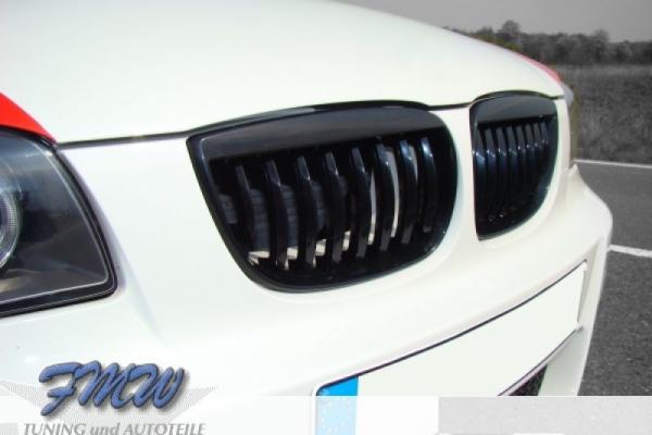 Shadowline glänzend schwarze Nieren passend für BMW 1er E87 vFL