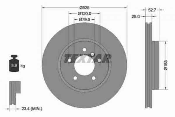 TEXTAR Bremsscheibe VORNE (325x25mm) passend für BMW E46 / Z4