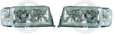 H4/H3 Scheinwerfer CHROM mit Blinker passend für Mercedes W201