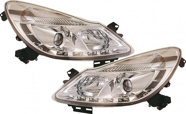 H1/H1 Headlights Dragon Design CHROME fit for Opel Corsa D