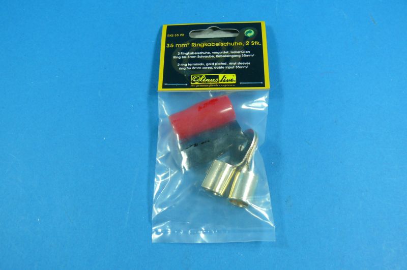 SINUSLIVE 2 ring terminals 35mm² gold plated vinyl sleeves ring 8mm screw