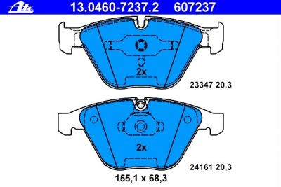 ATE brake pads front BMW E90-E93, 325d/330/335 Models