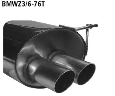 Bastuck Rear silencer 2x76mm BMW Z3 2,2i + 3,0i Roadster Coupe