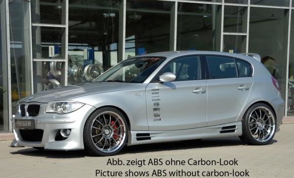 RIEGER Seitenschweller CARBONLOOK mit Schacht und 2 Ausschnitten LINKS passend für BMW 1er E87