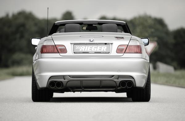 RIEGER Heckeinsatz passend für Heckschürze 50248/49/50/51 (Carbon-Look) passend für BMW 3er E46 Coupe Cabrio Limousine (4-Rohr)