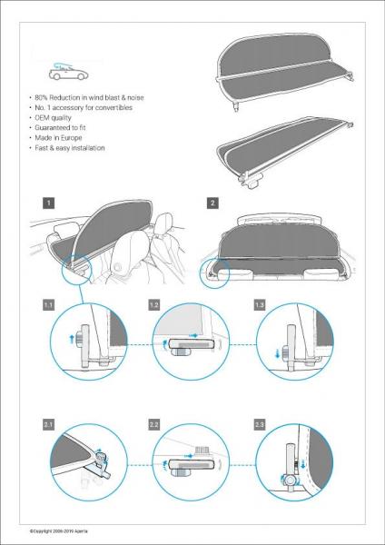 Windblocker BEIGE fit for BMW 3er E93 all Models