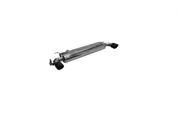 BASTUCK Endschalldämpfer mit Einfach-Endrohr Carbon 1x Ø 100 mm LH+RH (im RACE Look), 30° schräg geschnitten passend für BMW 1er F40 128ti / M135i xDrive - Kopie - Kopie
