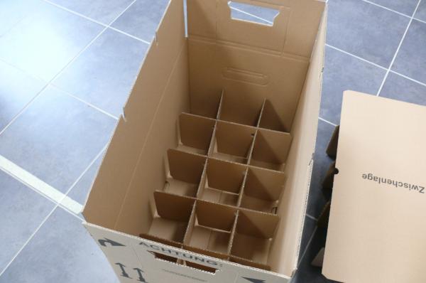 Gläserkarton Einsatz für 15-30 Tassen 2-wellig 40kg 600 x 330 x 340 mm